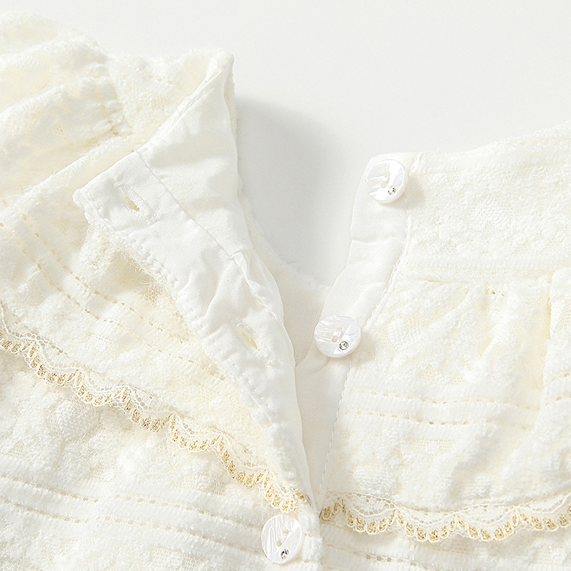 [Archive Sale] Nylon Folds Lace Edge Bow Long Sleeve Regular Bodysuit - image 8