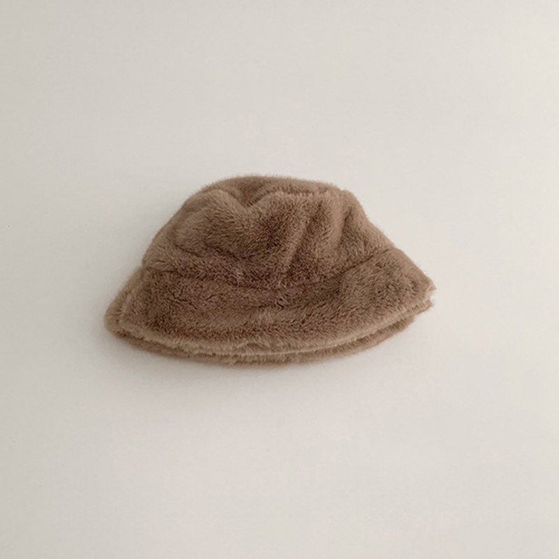 Solid Fur Hat - Coffee - 1-3Y - image 12