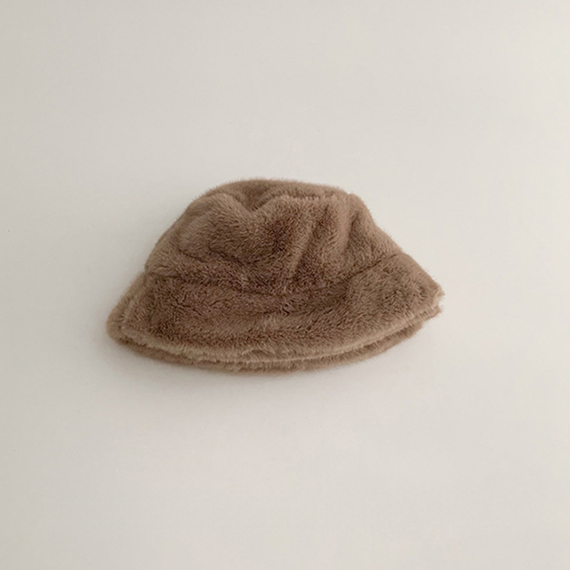 Solid Fur Hat - Coffee - 1-3Y - image 12