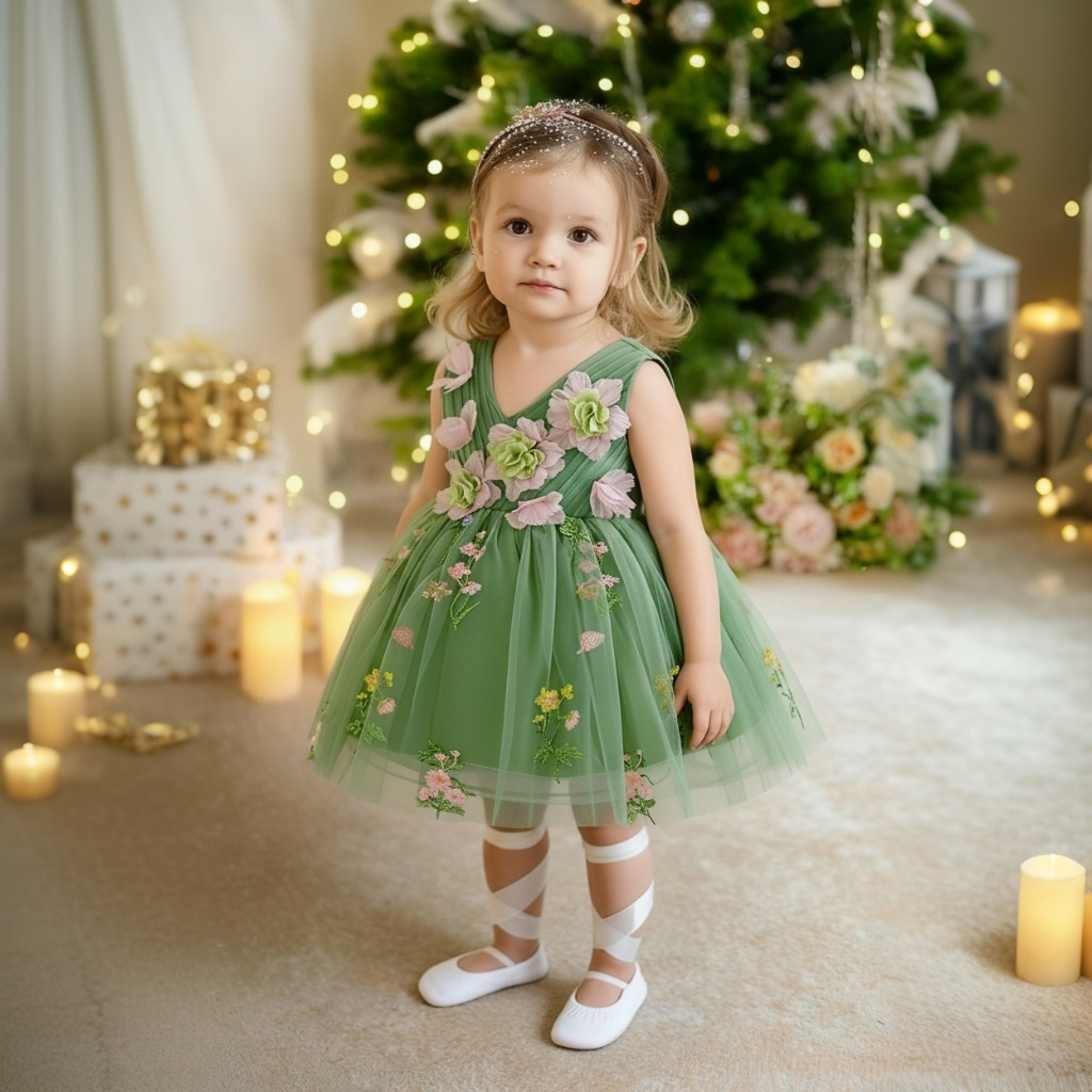 Mesh Rosette Sleeveless Midi Dresses - image 5