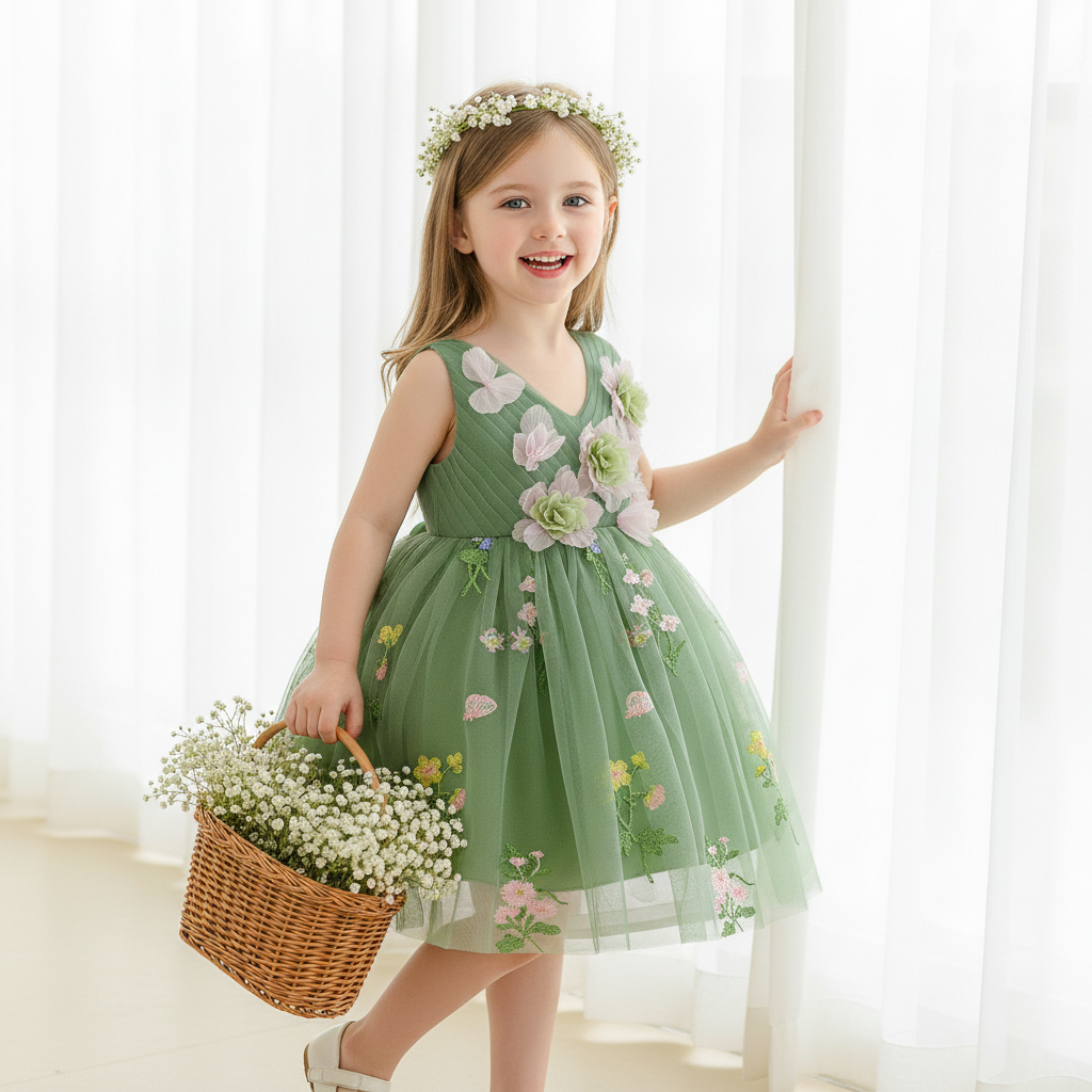 Mesh Rosette Sleeveless Midi Dresses - image 2