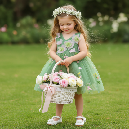 Mesh Rosette Sleeveless Midi Dresses - image 3