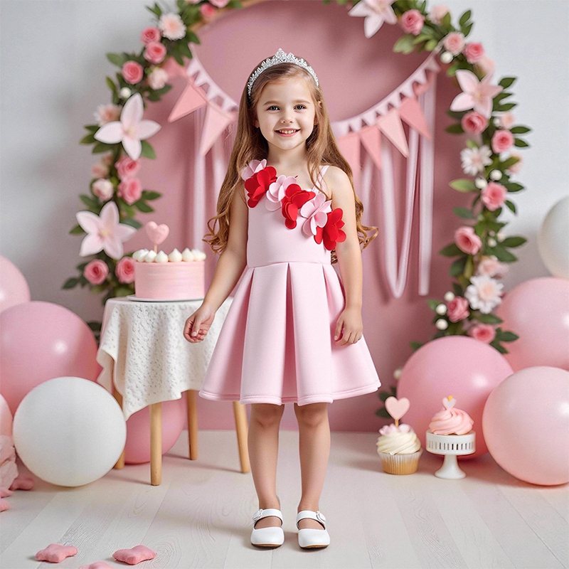 Scuba Knit Rosette Sleeveless Regular Dresses - image 2