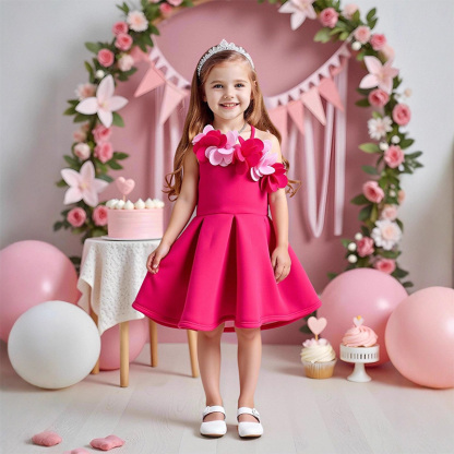 Scuba Knit Rosette Sleeveless Regular Dresses - image 8