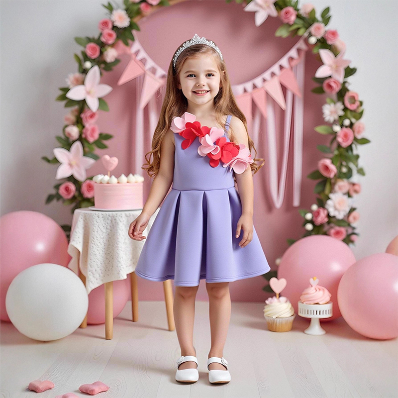 Scuba Knit Rosette Sleeveless Regular Dresses - image 12