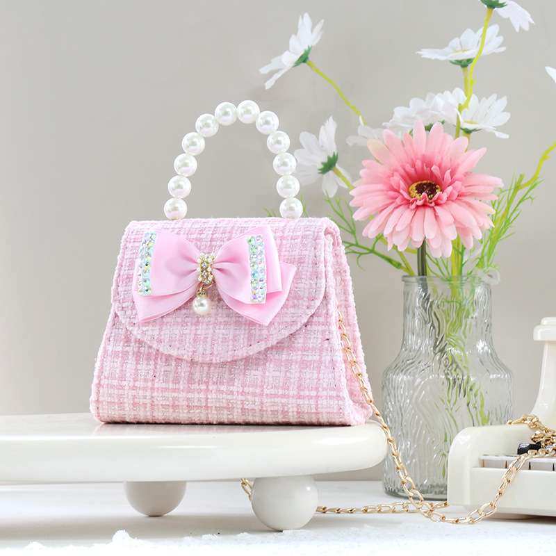 Houndstooth With Pearls Bags - Light Pink - 4-12Y - image 3