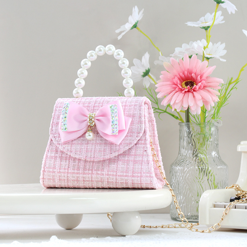 Houndstooth With Pearls Bags - Light Pink - 4-12Y - image 3