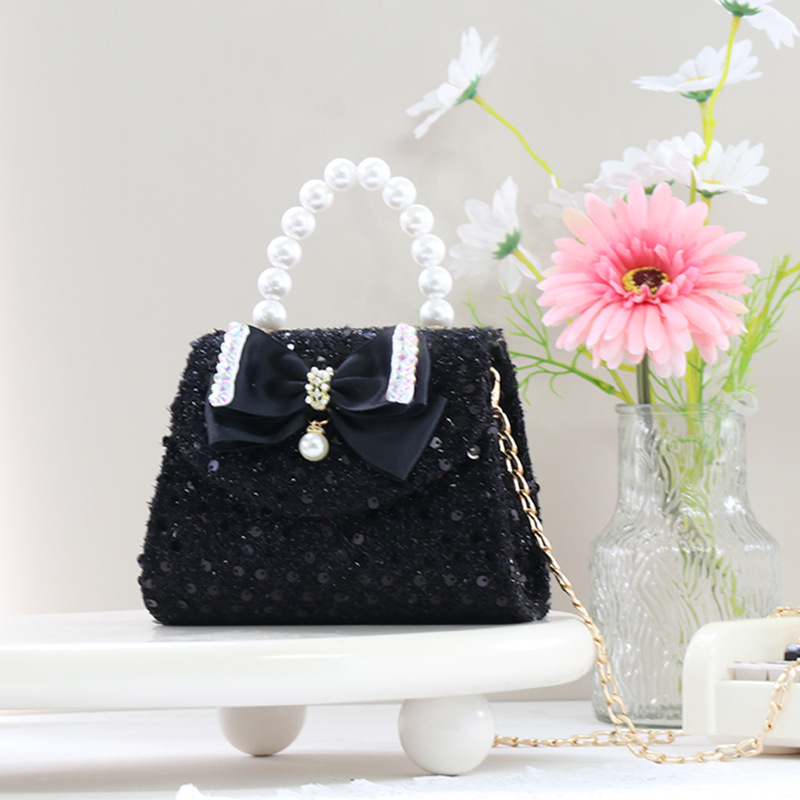 Houndstooth With Pearls Bags - Black - 4-12Y - image 14