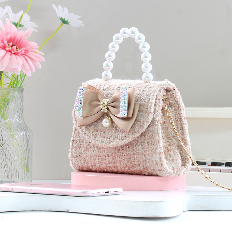 Houndstooth With Pearls Bags - Apricot - 4-12Y - image 15