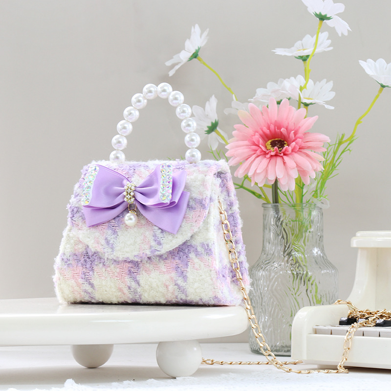 Houndstooth With Pearls Bags - Light Purple - 4-12Y - image 16