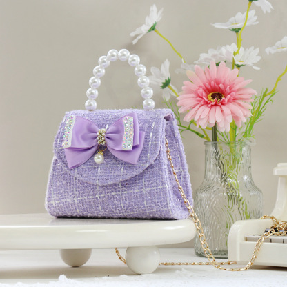 Houndstooth With Pearls Bags - Purple - 4-12Y - image 17