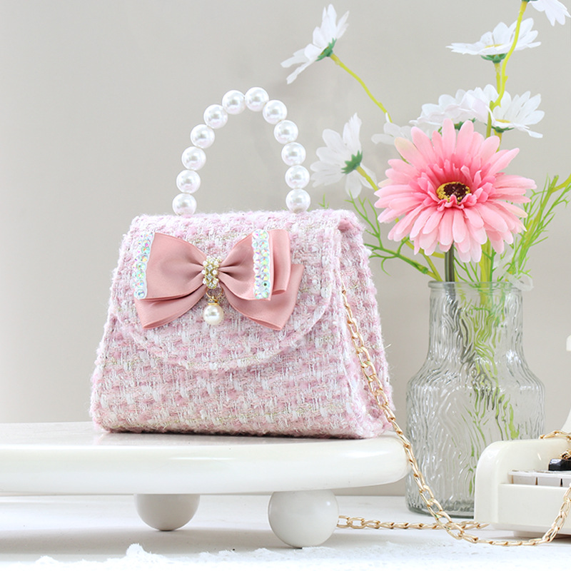 Houndstooth With Pearls Bags - Dark Pink - 4-12Y - image 18
