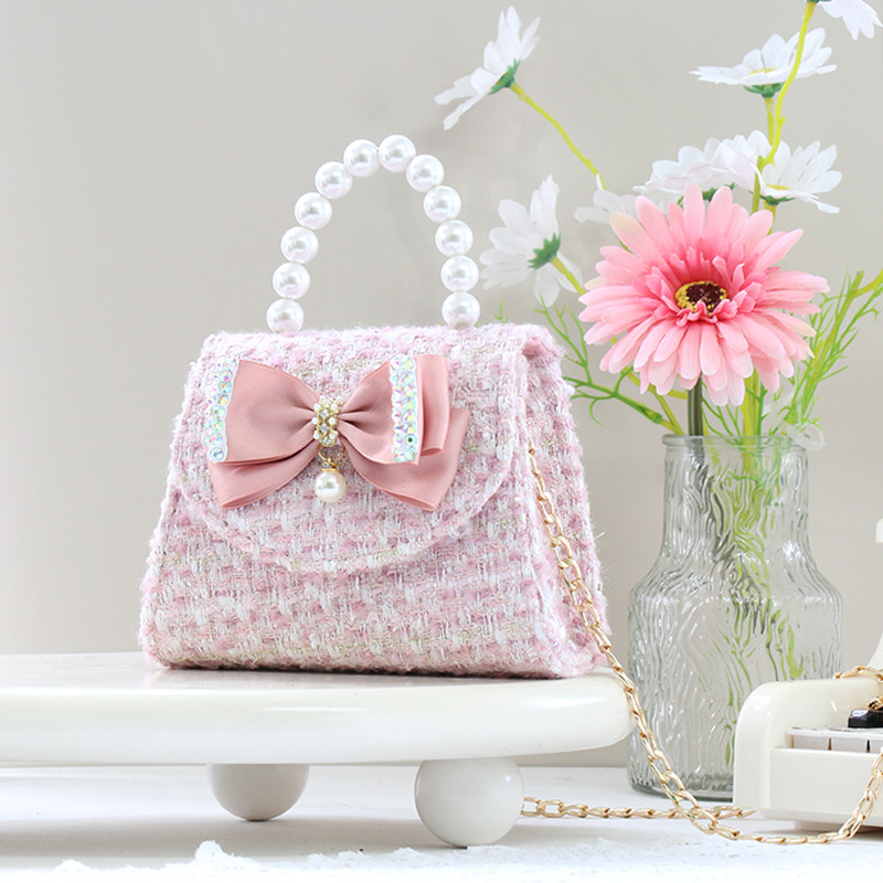 Houndstooth With Pearls Bags - Dark Pink - 4-12Y - image 18