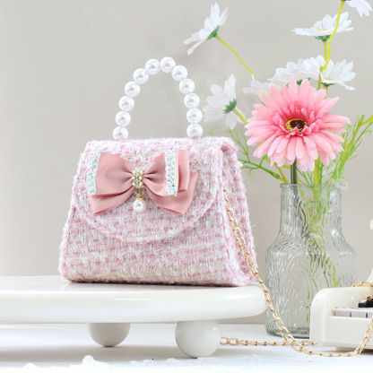 Houndstooth With Pearls Bags - Dark Pink - 4-12Y - image 18