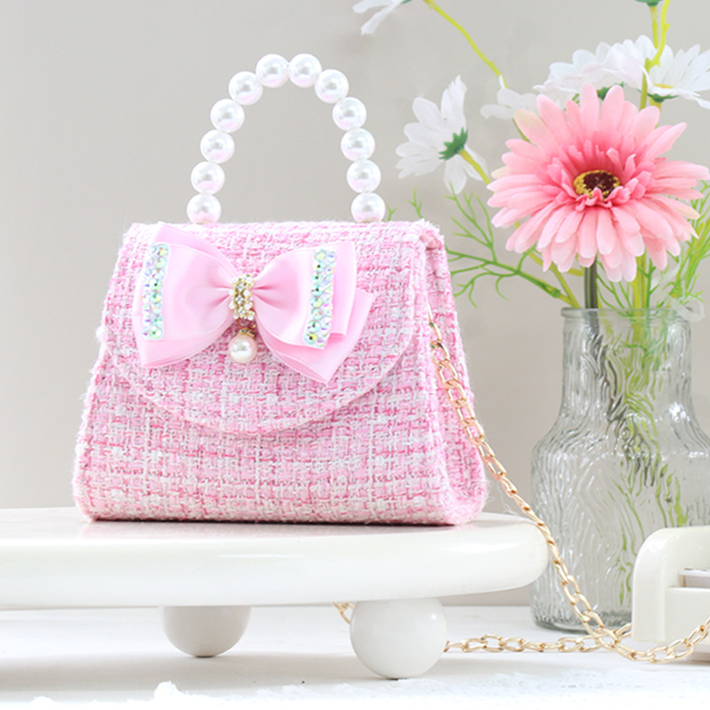 Houndstooth With Pearls Bags - Pink - 4-12Y - image 1