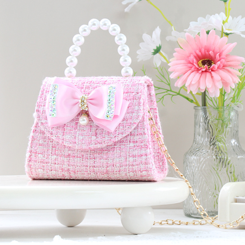Houndstooth With Pearls Bags - Pink - 4-12Y - image 1