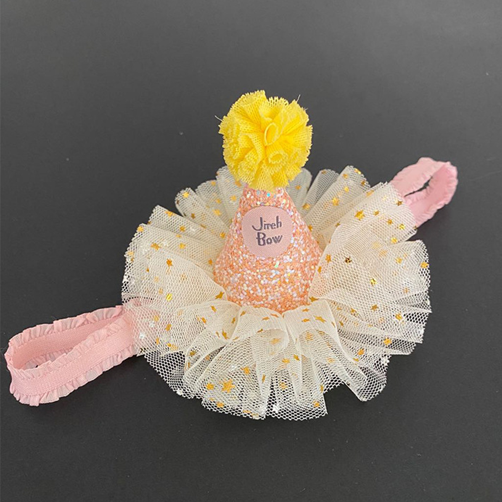 Polka Dots Fuzzy Ball Hairband - Beige Hair Band Style - 0-7Y - image 7