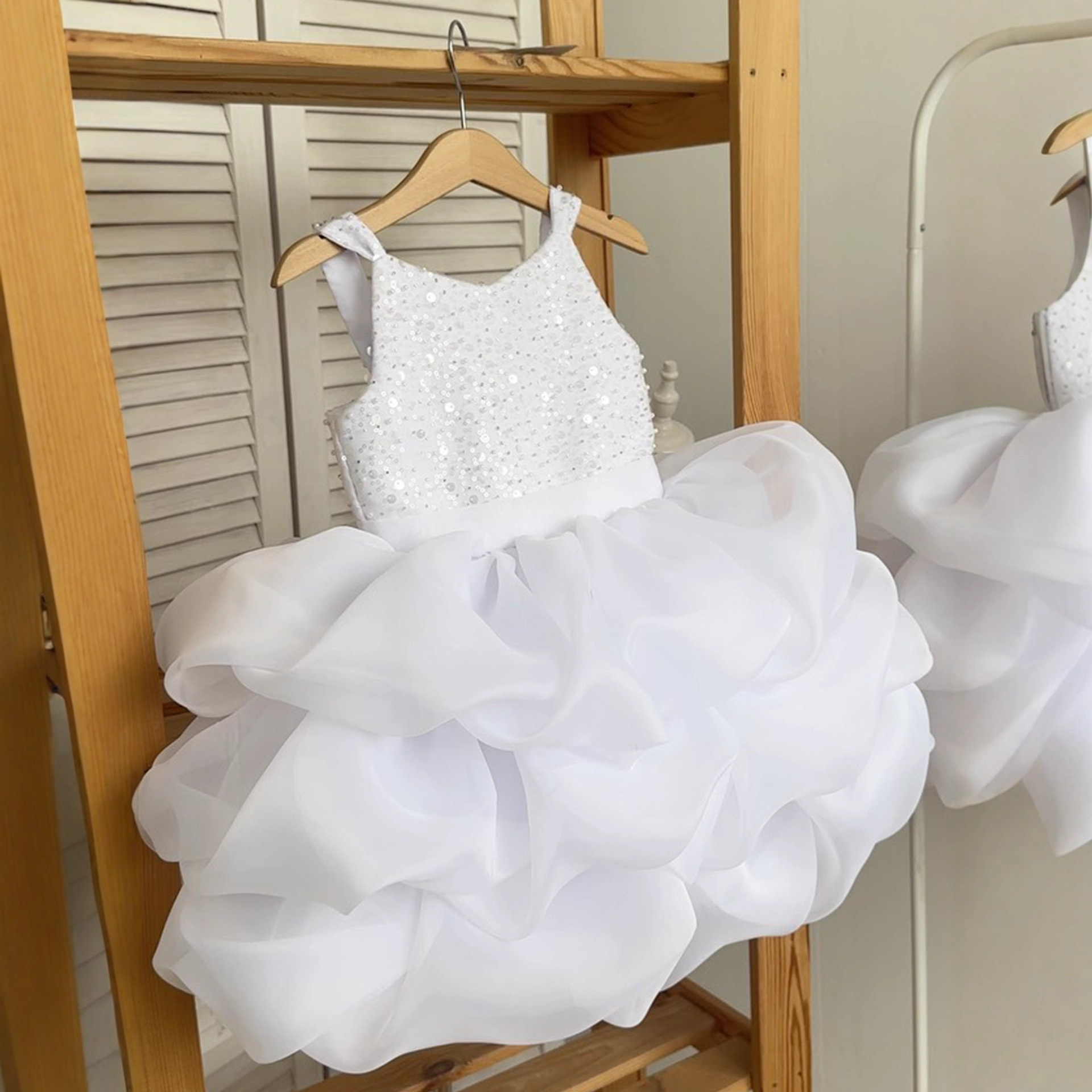 Mesh Split Joint Sleeveless Maxi Dresses - White - 12-13Y - image 1