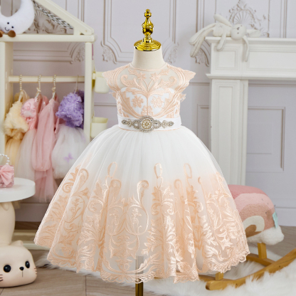 Mesh Applique Sleeveless Maxi Dresses - image 7