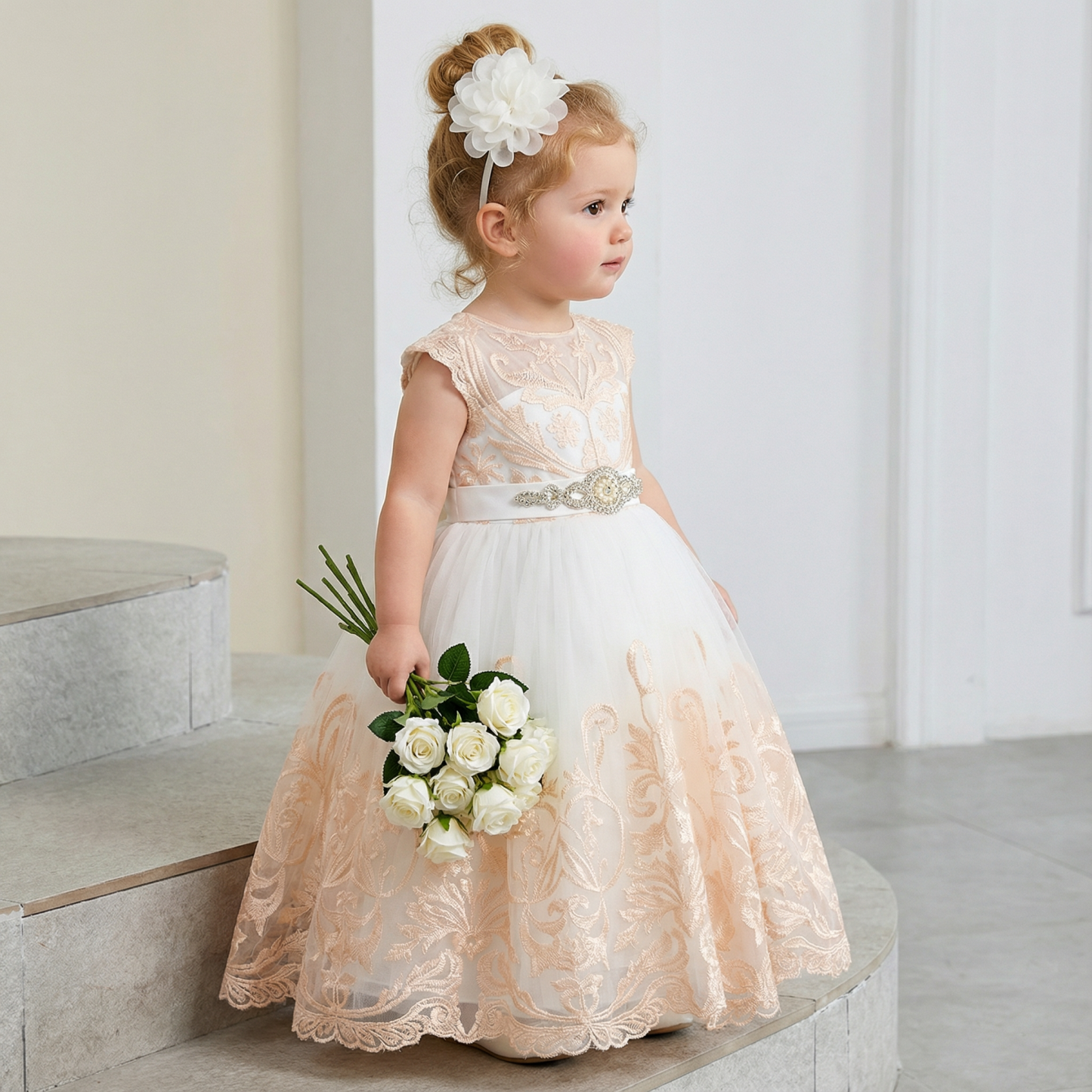 Mesh Applique Sleeveless Maxi Dresses - image 6