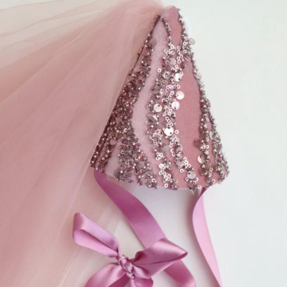 Solid With Embroidery Barrette - Floating Yarn Sequin Hat - 0-7Y - image 4