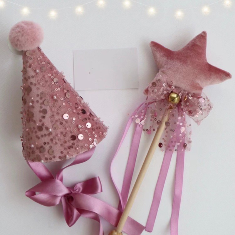 Solid With Embroidery Barrette - Velvet Sequin Hat - 0-7Y - image 5