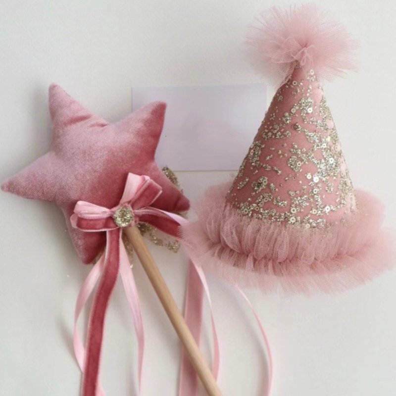 Solid With Embroidery Barrette - Velvet Drill Stick - 0-7Y - image 3