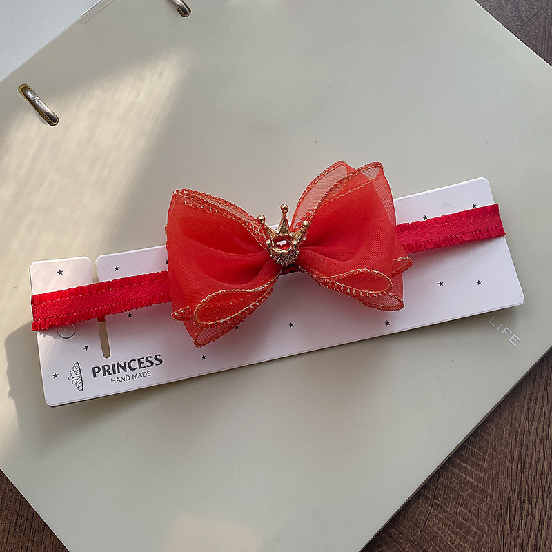 Solid With Bow Hairband - Red - 0-3Y - image 3