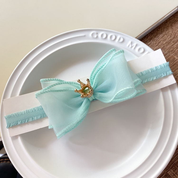 Solid With Bow Hairband - Light Green - 0-3Y - image 5