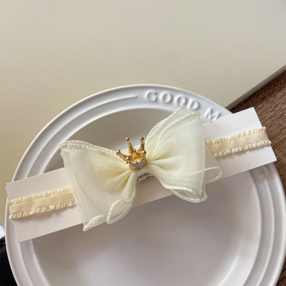 Solid With Bow Hairband - Light Yellow - 0-3Y - image 6