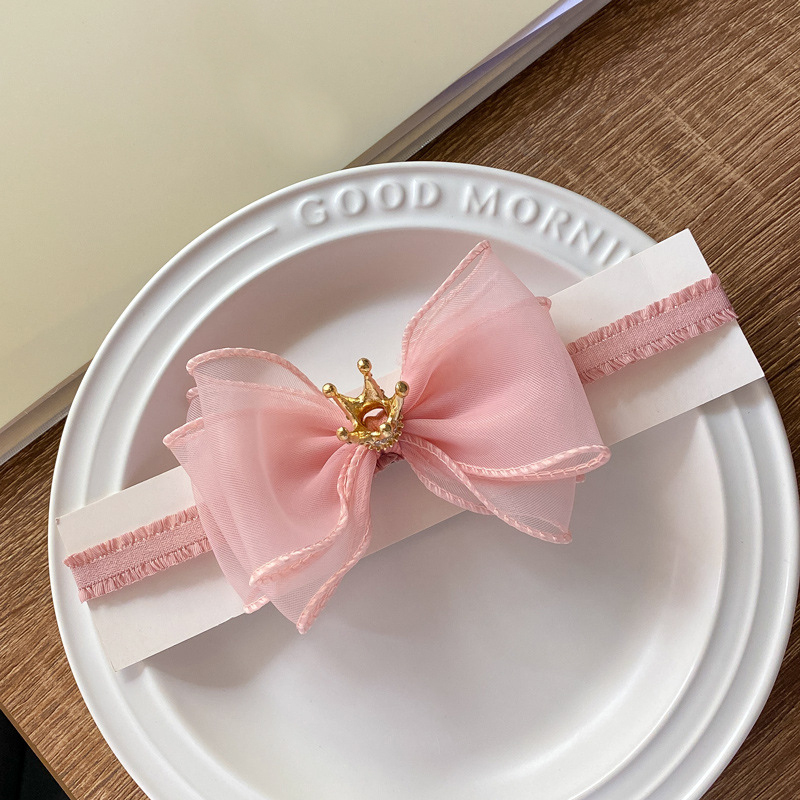 Solid With Bow Hairband - Light Pink - 0-3Y - image 9