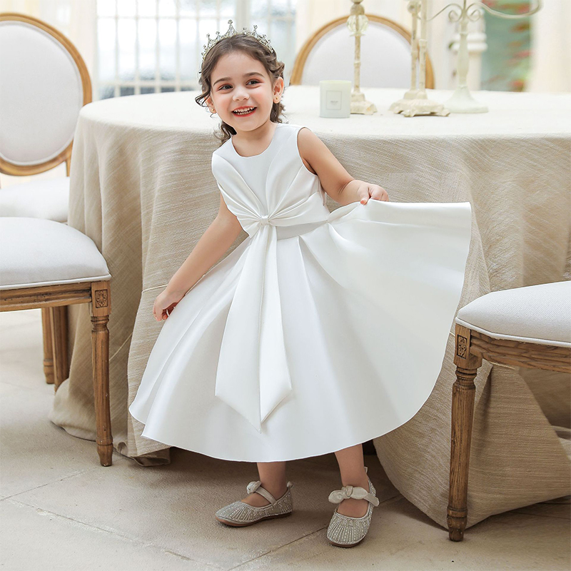 Satin Bow Sleeveless Regular Dresses - image 2