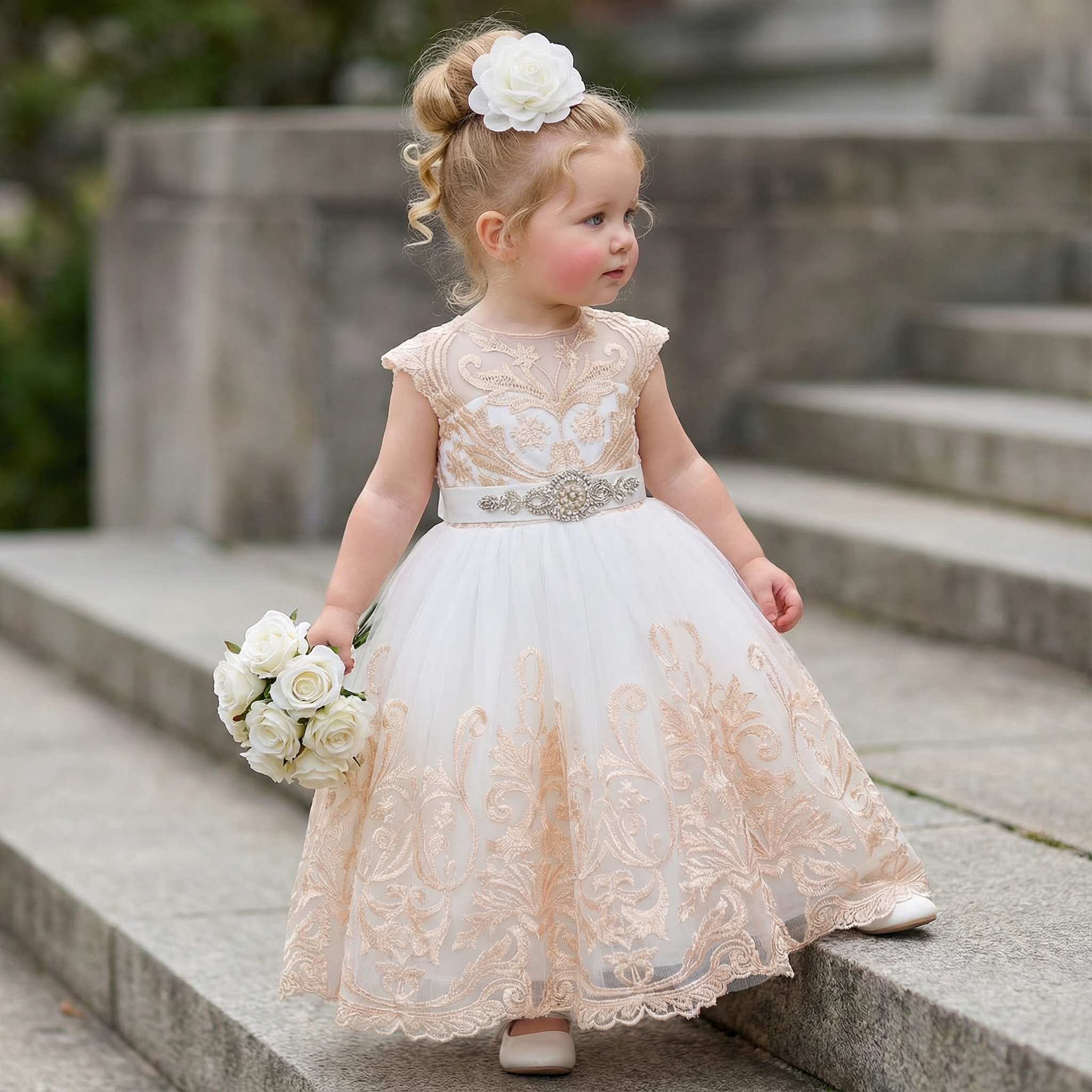 Mesh Applique Sleeveless Maxi Dresses - image 5