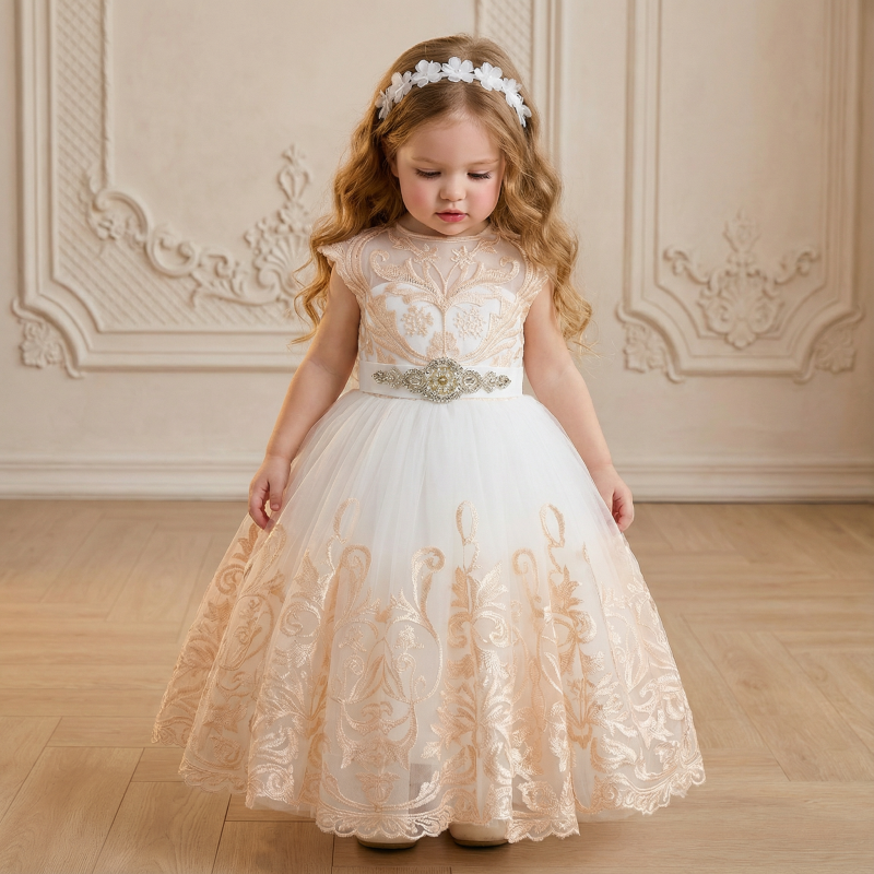 Mesh Applique Sleeveless Maxi Dresses - image 2