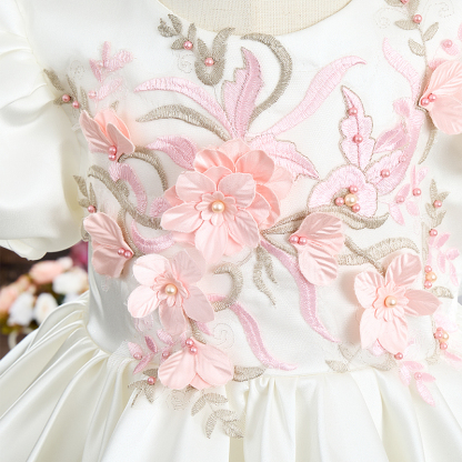 Satin Rosette Short Sleeve Regular Dresses - image 5