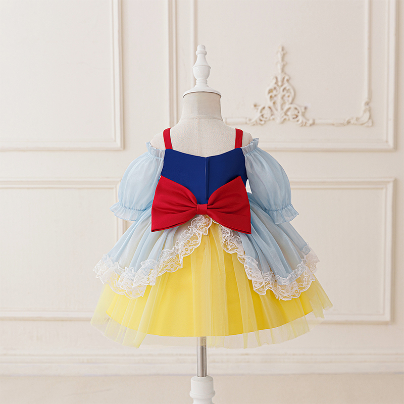 Mesh Folds Lace Bow Sleeveless Regular Dresses - image 2