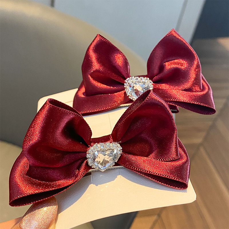 Solid With Rhinestones Barrette - Wine - 4-12Y - image 2