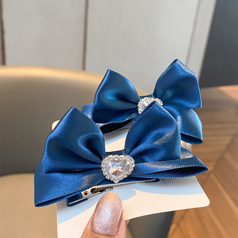 Solid With Rhinestones Barrette - Blue - 4-12Y - image 4