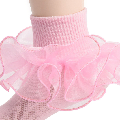 Solid Stitching Lace Socks - image 6