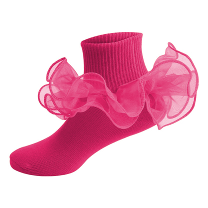 Solid Stitching Lace Socks - Rose Red - 8-10Y - image 11
