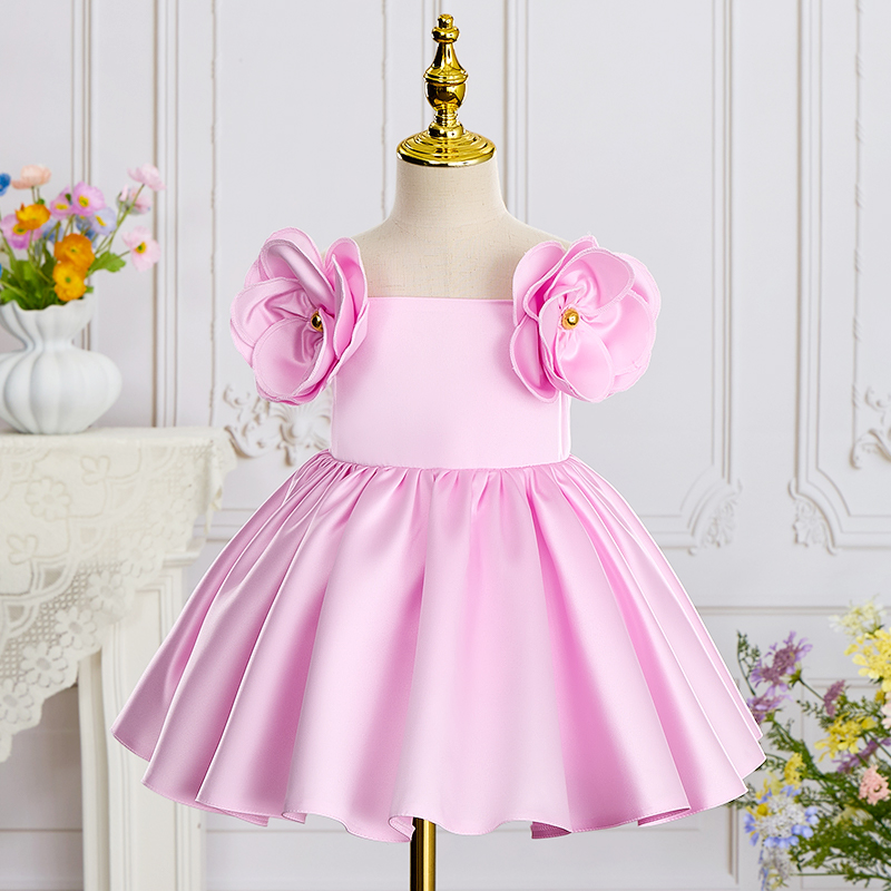 Satin Rosette Sleeveless Regular Dresses - image 2