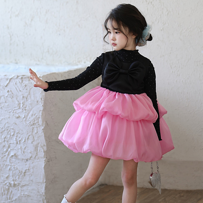 [Archive Sale] Chemical Fiber Blend Split Joint Long Sleeve Midi Dresses - image 4