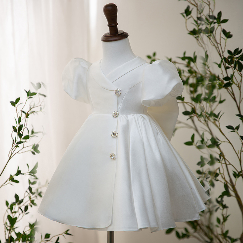 Satin Buckle Short Sleeve Midi Dresses - image 2