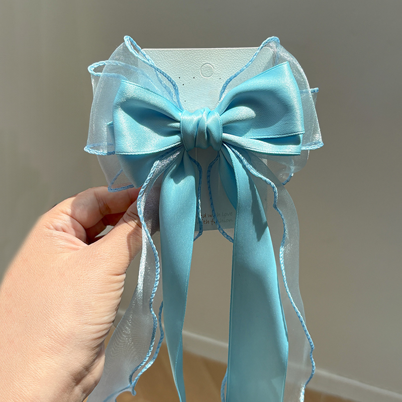 Solid With Bow Barrette - Blue - 4-12Y - image 12