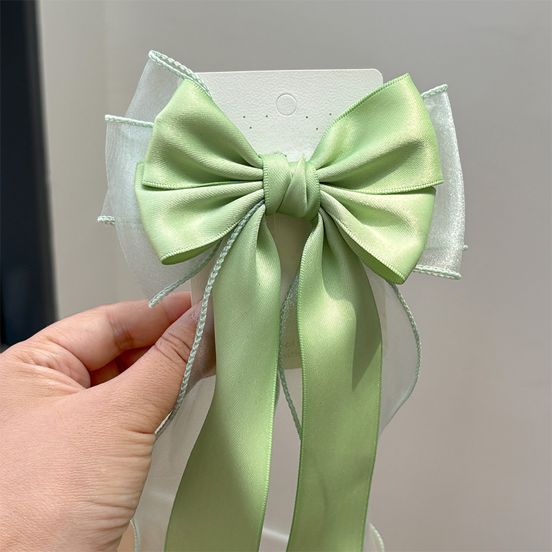 Solid With Bow Barrette - Green - 4-12Y - image 13