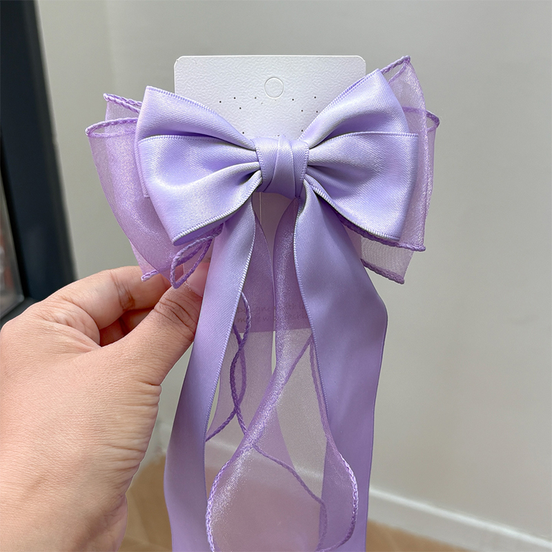 Solid With Bow Barrette - Purple - 4-12Y - image 16