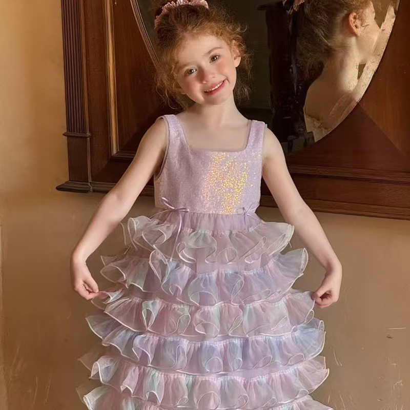 Glitter Folds Bow Sleeveless Regular Dresses - image 4