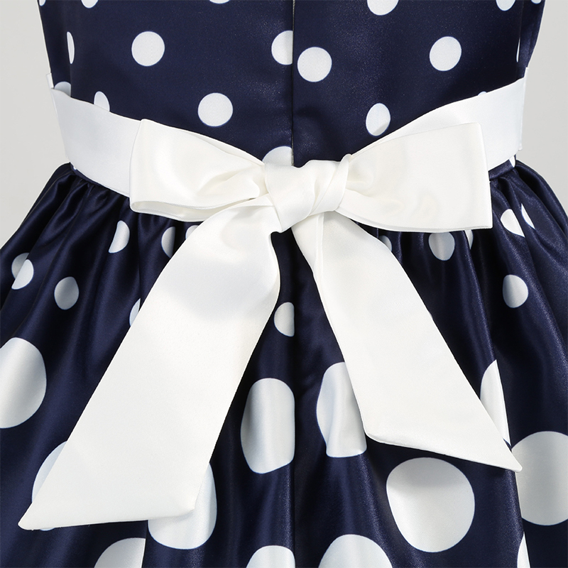 Satin Printing Bow Sleeveless Regular Dresses - image 18