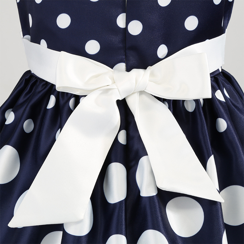 Satin Printing Bow Sleeveless Regular Dresses - image 18