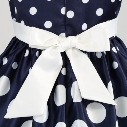 Satin Printing Bow Sleeveless Regular Dresses - image 18